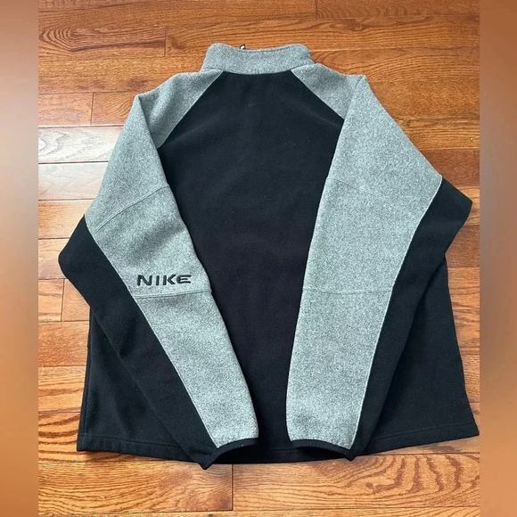 Vintage Men’s Nike Fleece Quarter Zip Sweatshirt Black/Gray Sz XXL - Picture 2 of 13